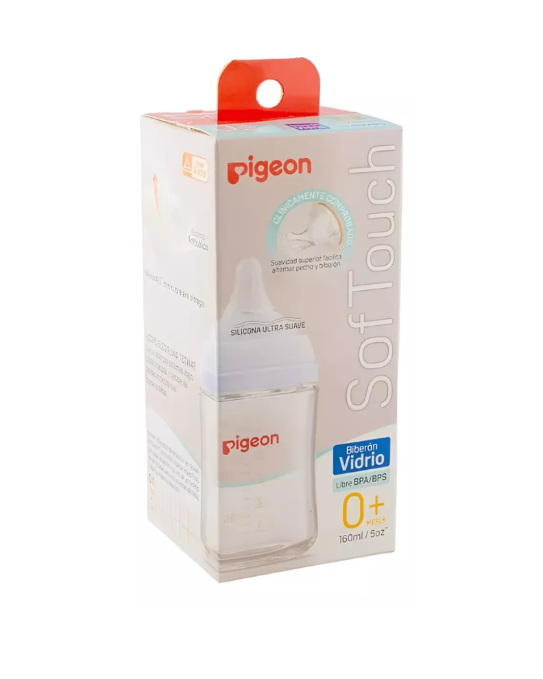 Mamadera Pigeon Softouch Boca Ancha 160ml Vidrio - 0+ Meses-2