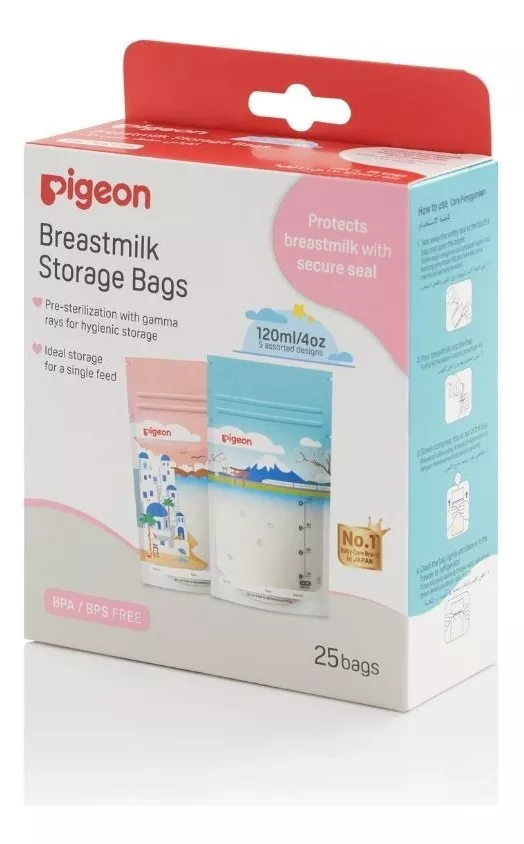 Bolsas Para Almacenar Leche Materna Pigeon - 120ml - 25uds-0