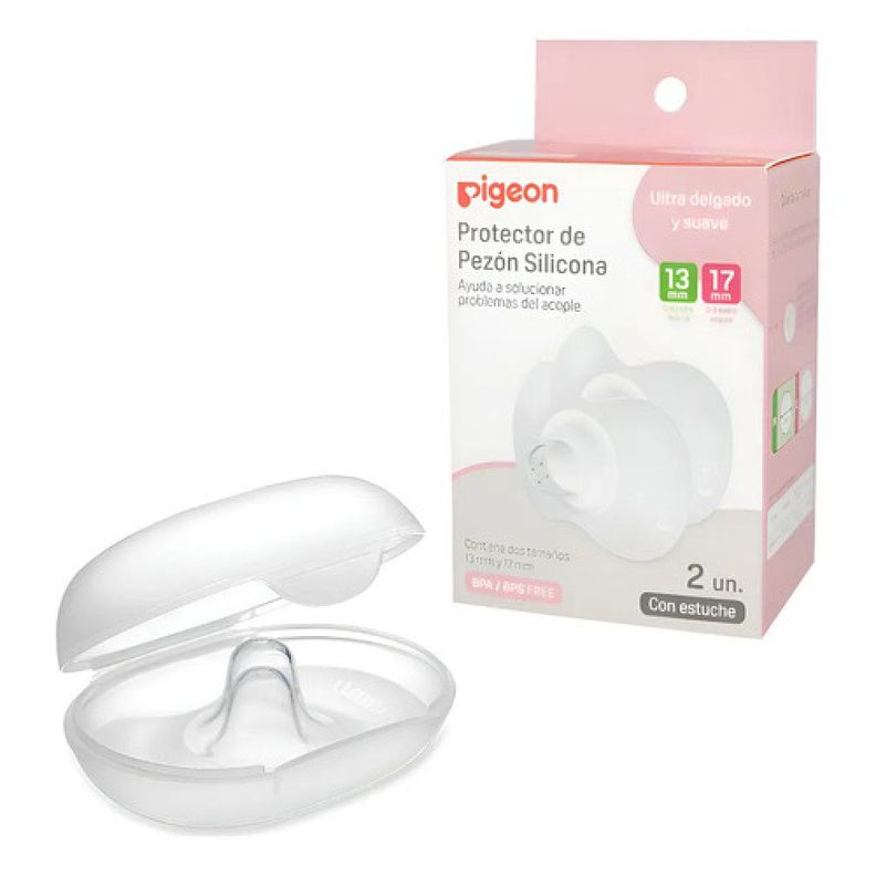 Pack 2 Protectores Pezon 2 Tallas Pigeon 13 Mm Y 17 Mm