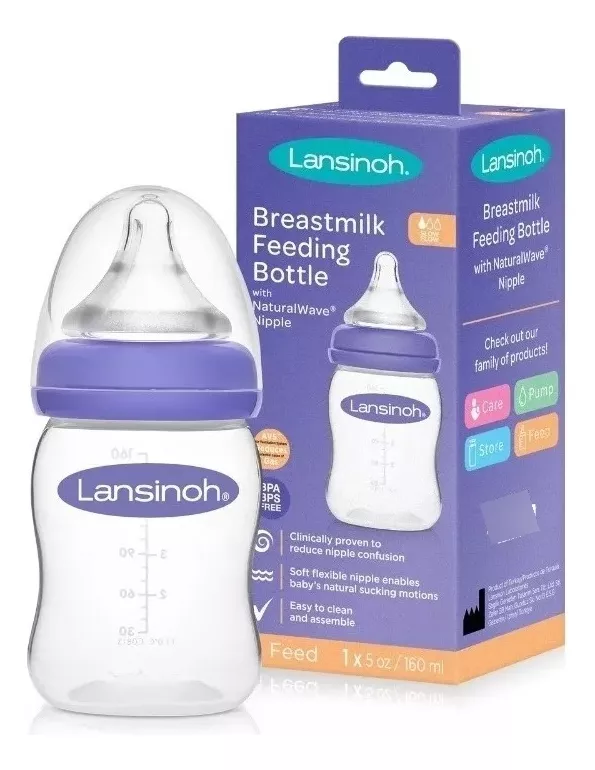 Mamadera Boca Ancha Natural Wave Lansinoh 160ml-0