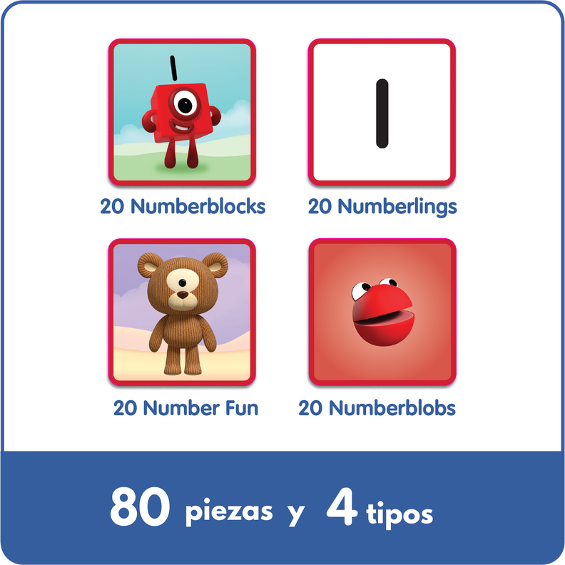 Numberblocks Juego Memorice Niños - Amigos 1 Al 10 80pzs-4