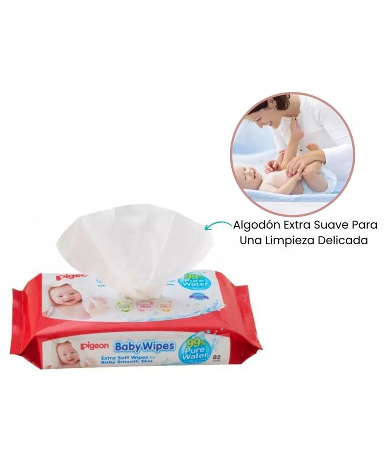 Toallitas Húmedas Wipes Bebe 99% Agua Pura Pack 3 X 82 uds-2