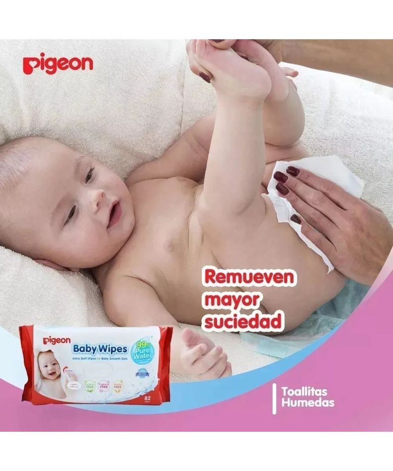 Toallitas Húmedas Wipes Bebe 99% Agua Pura Pack 3 X 82 uds-4