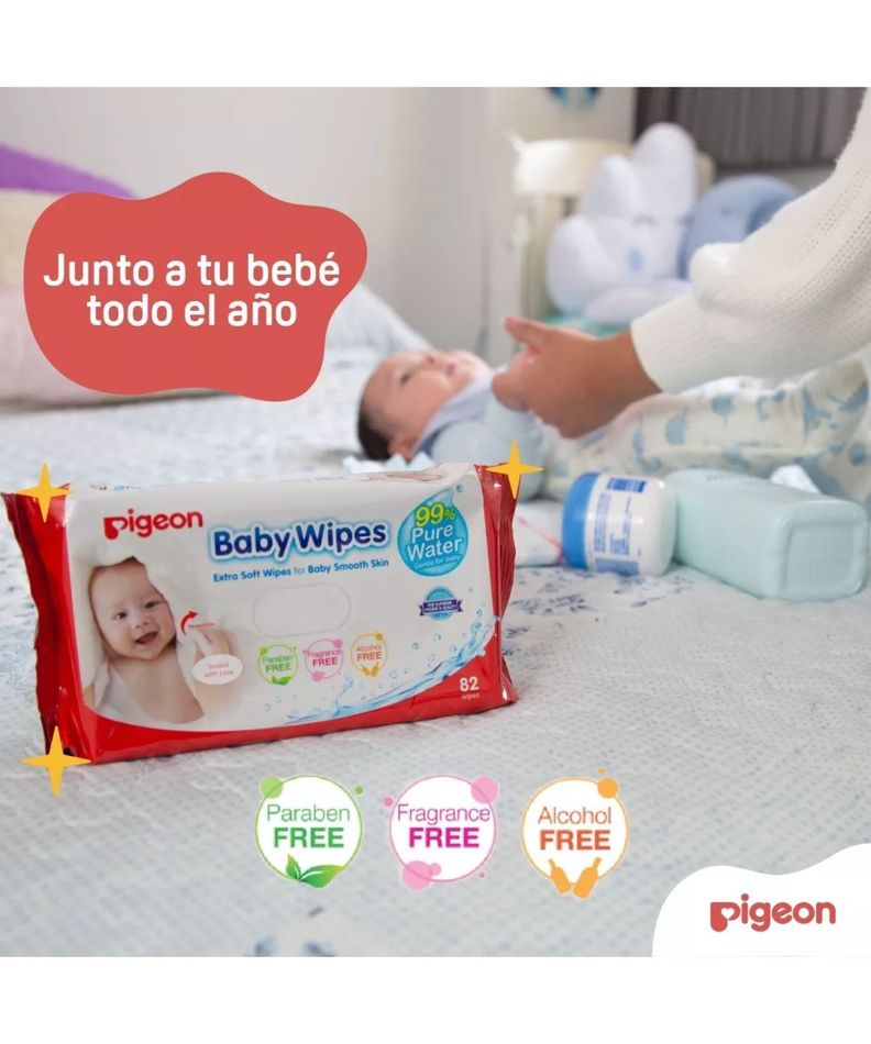 Toallitas Húmedas Wipes Bebe 99% Agua Pura Pack 3 X 82 uds-5