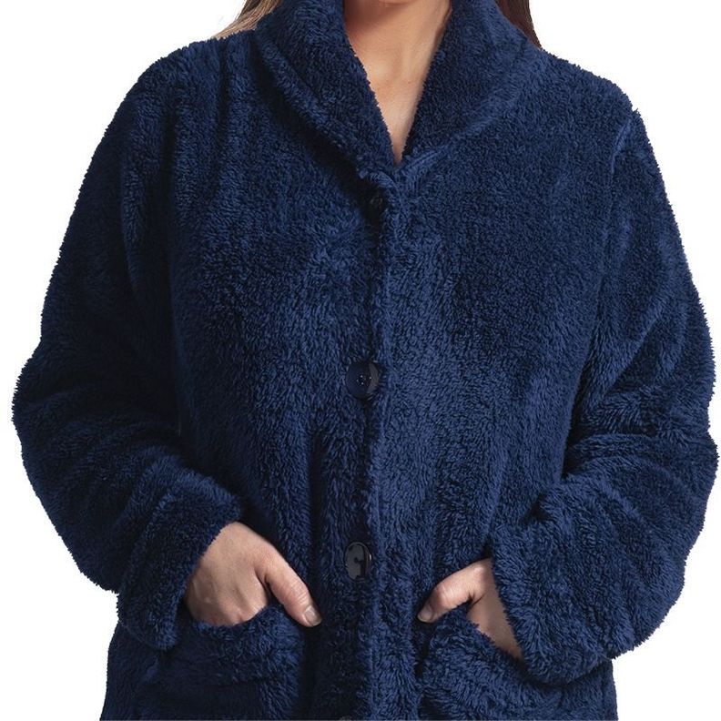 Mañanita coralfleece con botones azul Art 241899-0