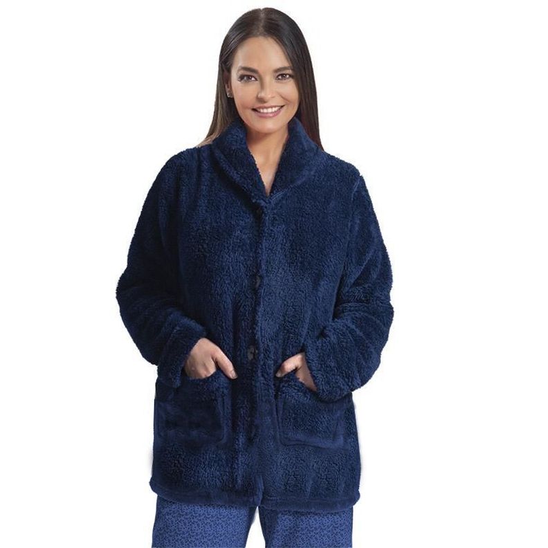 Mañanita coralfleece con botones azul Art 241899-1
