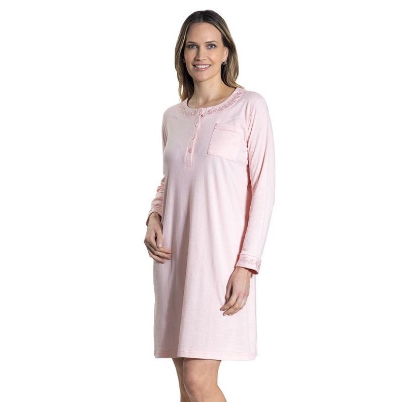 Camisola algodón acanalado con bordado rosa Art 241239-0