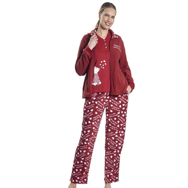 Pijama 3 piezas micropolar burdeo Art 241566-0