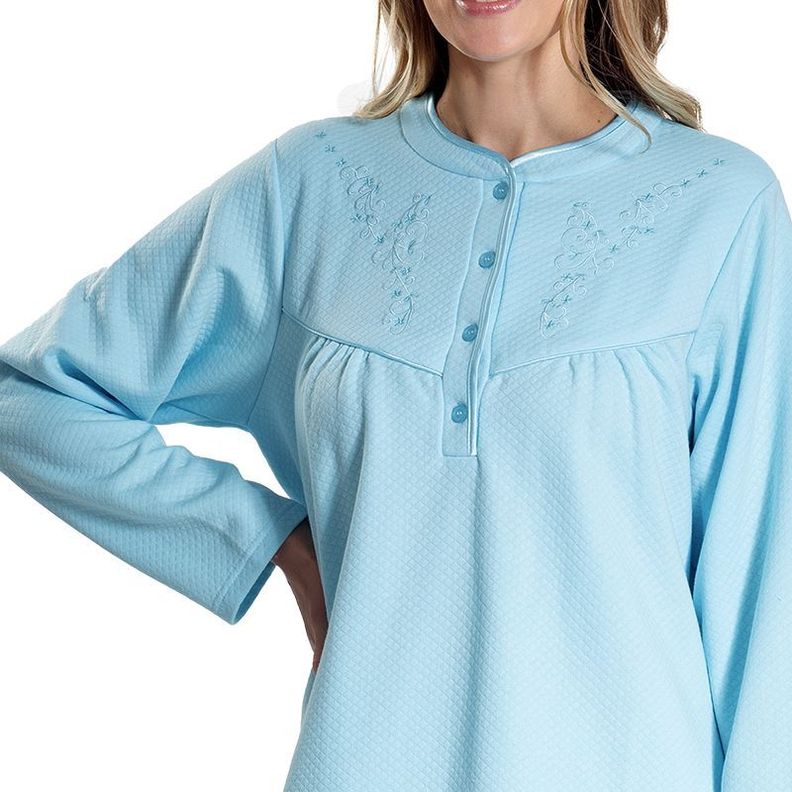 Camisa biscocho algodón con bordado turquesa  Art 241115-1