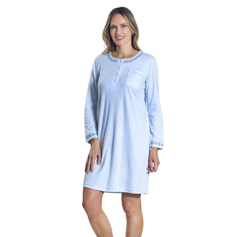 Camisola algodón acanalado con bordado celeste Art 241239-0