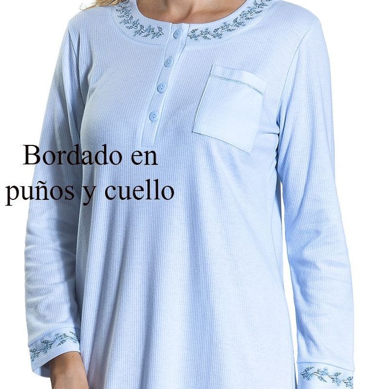 Camisola algodón acanalado con bordado celeste Art 241239-1