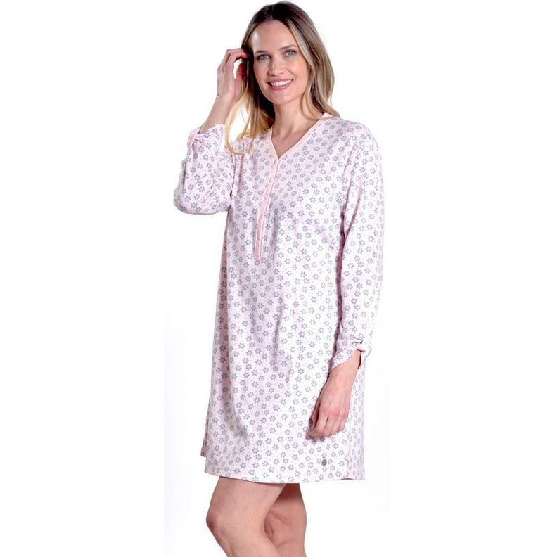 Camisola algodón con abertura 5 botones rosado Art 241240-0
