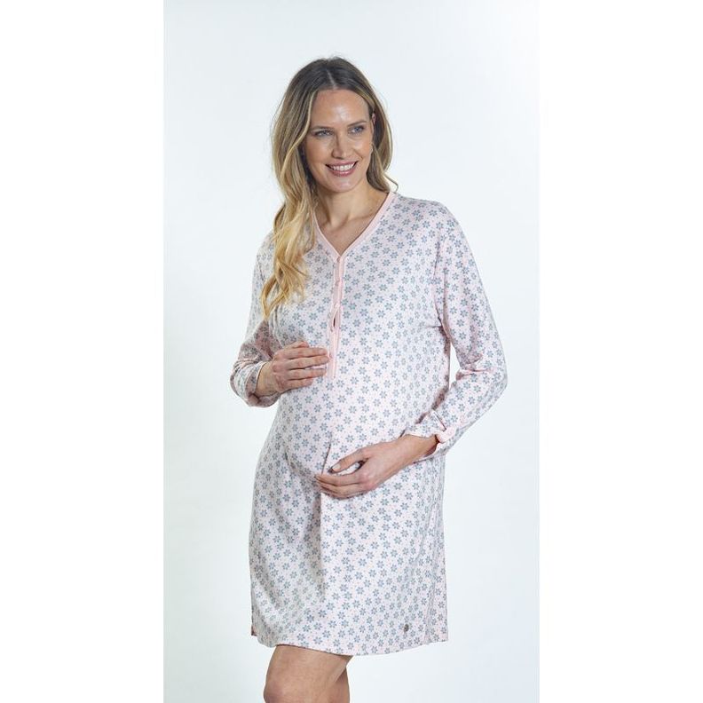 Camisola algodón con abertura 5 botones rosado Art 241240-2