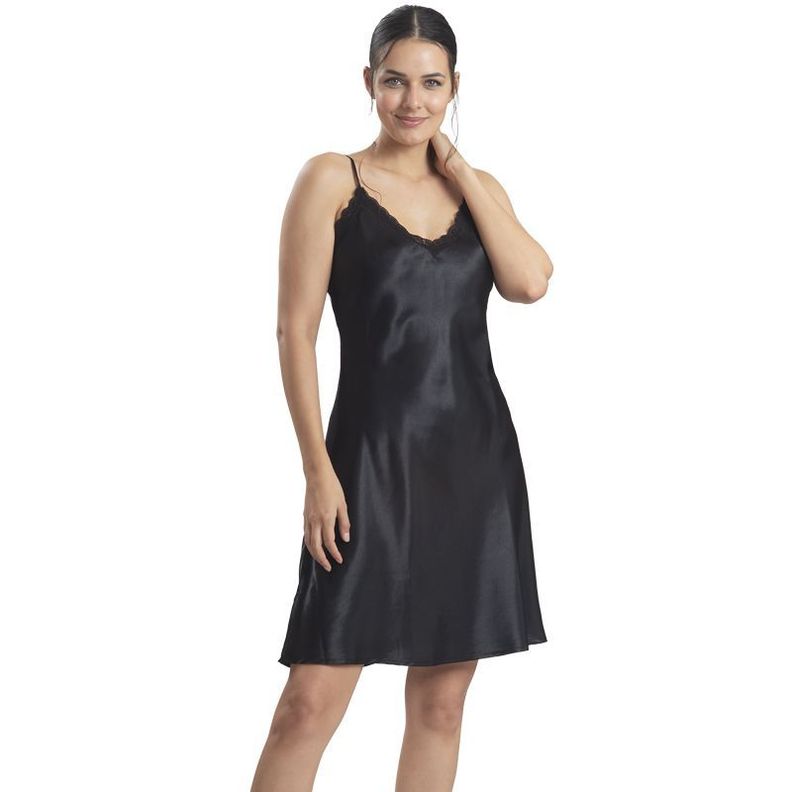 Camisola satín liso pabilos negra Art 22282-0