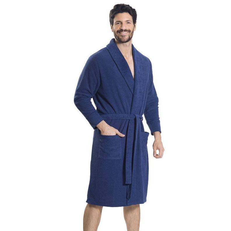 Bata bouclefleece tela tipo toalla azul Art 312603-0