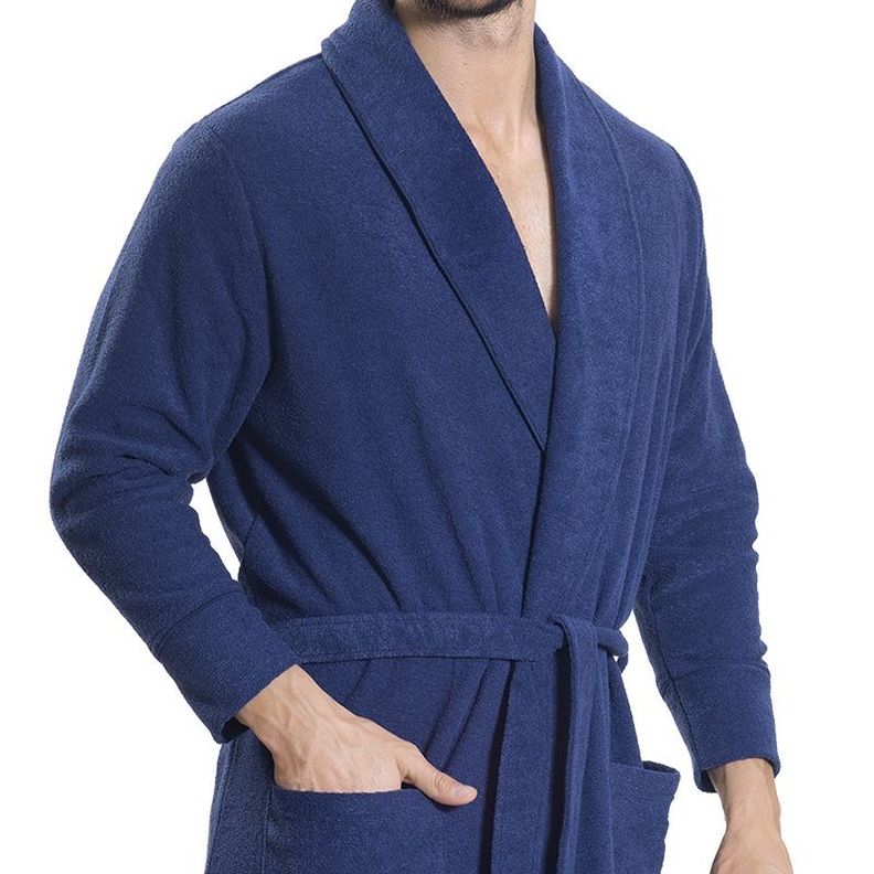 Bata bouclefleece tela tipo toalla azul Art 312603-1