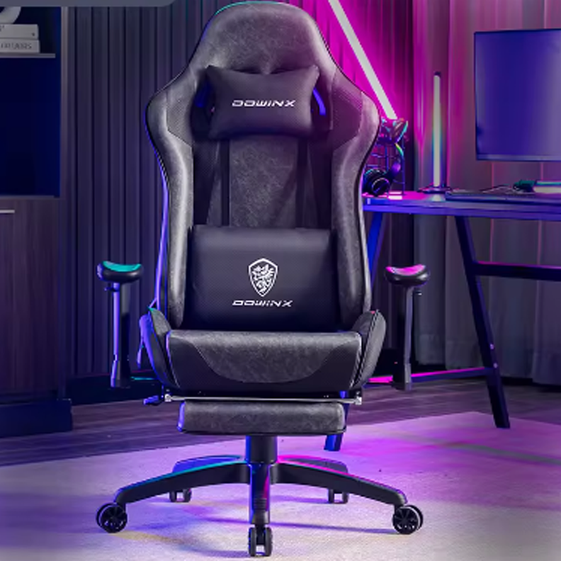 Silla Gamer Dowinx BLACK CARBÓN Con Masajeador Lumbar-2