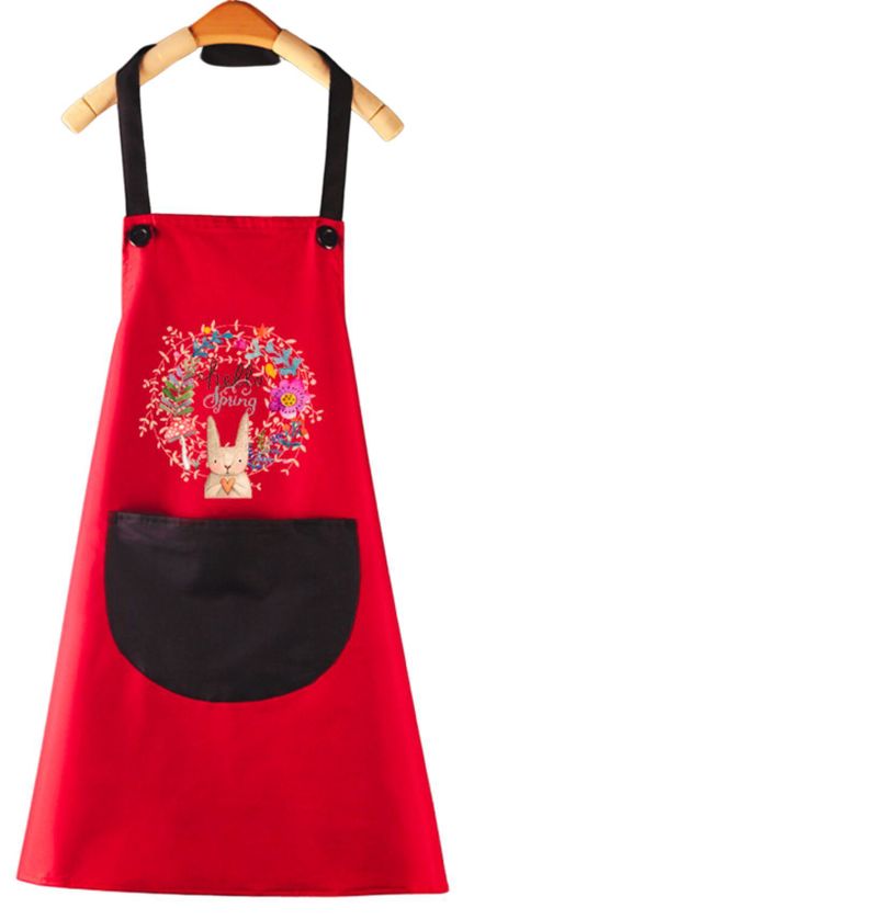 Delantal De Cocina Impermermeable Con Bolsillo Y Toallas-1