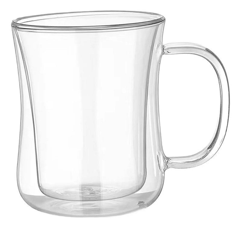 TAZA CAFE DOBLE PARED DE VIDRIO 270 ML Transparente