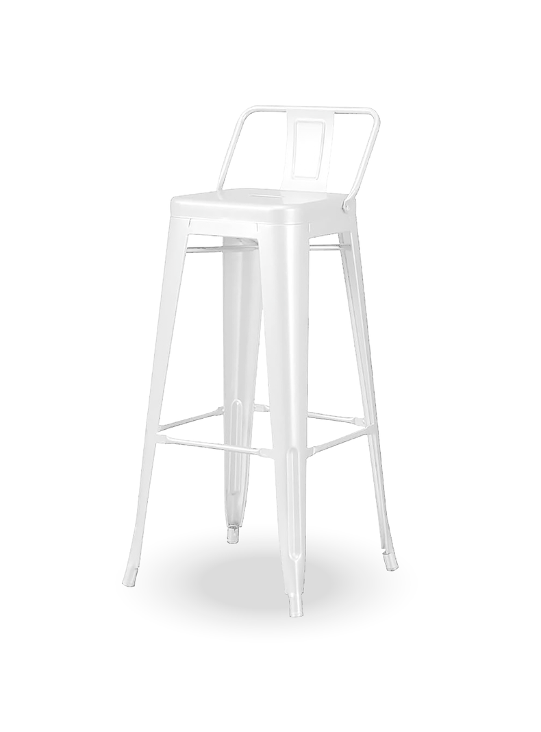 Silla de Bar Blanca con respaldo-0