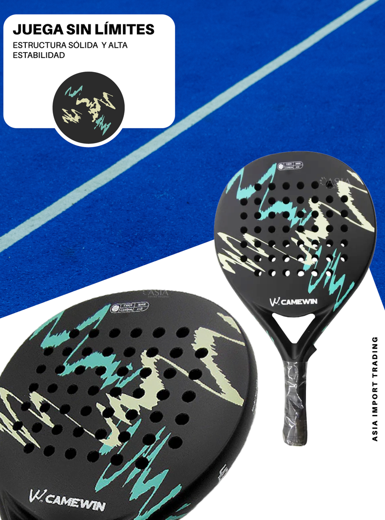 Pala de Padel Negra con Verde modelo 4018-1