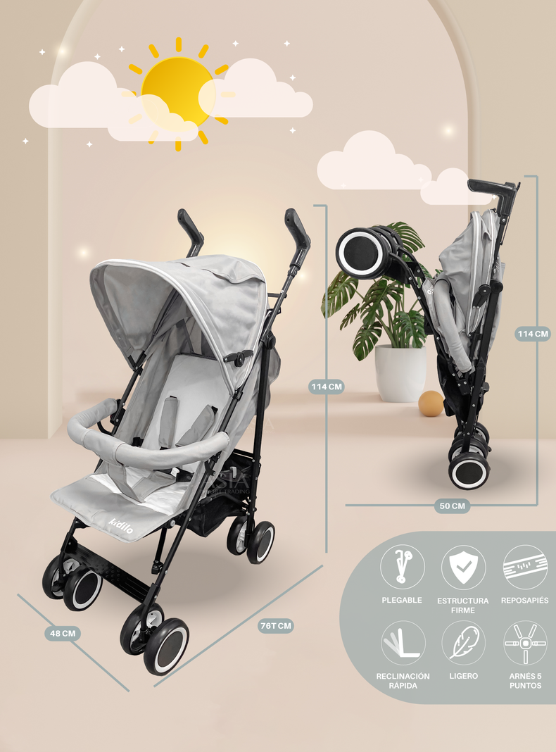 Coche Paragua color Gris-3