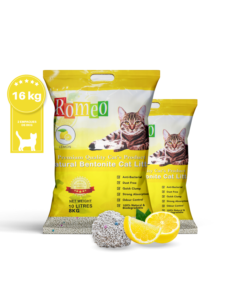 Arena Absorbente para gatos aroma Limón 16k-1