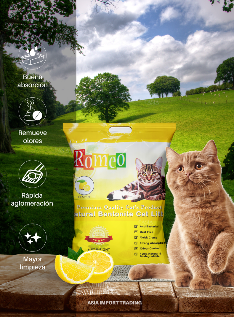 Arena Absorbente para gatos aroma Limón 16k-2