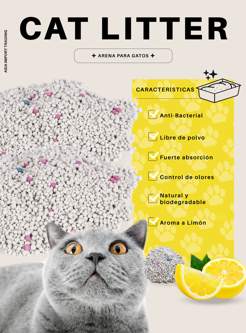Arena Absorbente para gatos aroma Limón 16k-3