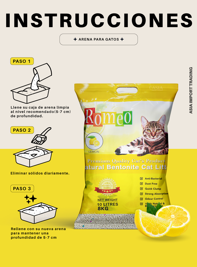 Arena Absorbente para gatos aroma Limón 16k-4