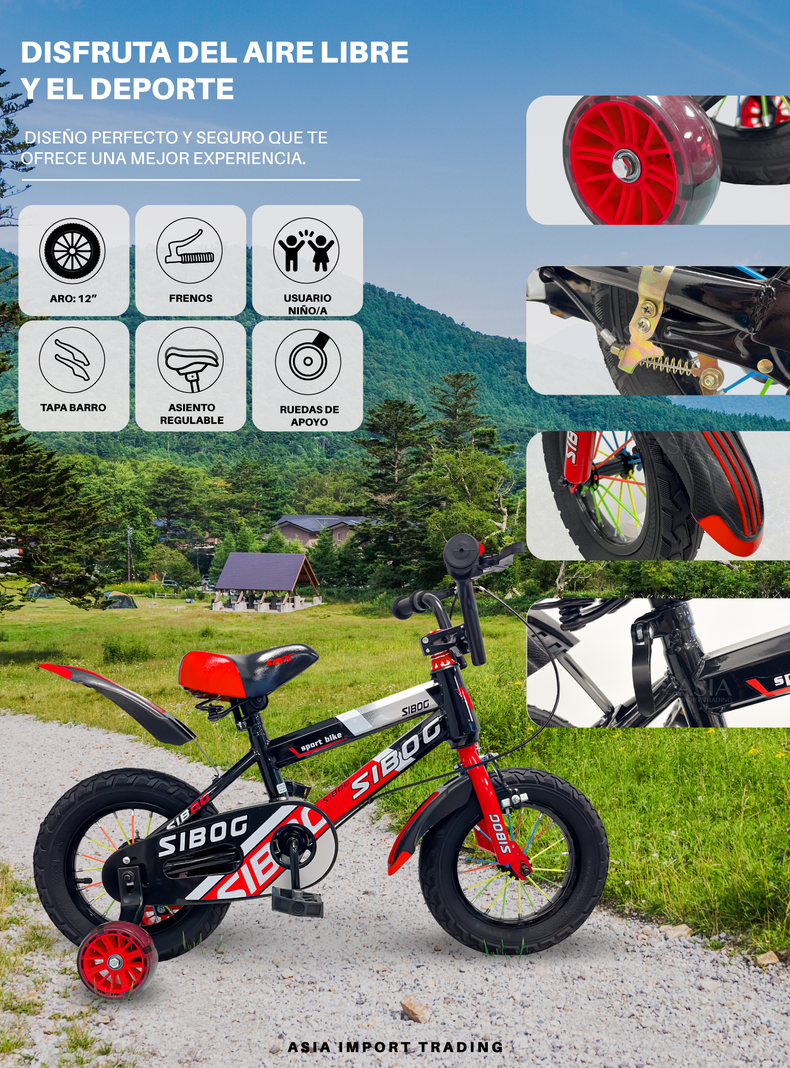 Bicicleta Infantil Aro 12 Roja-1