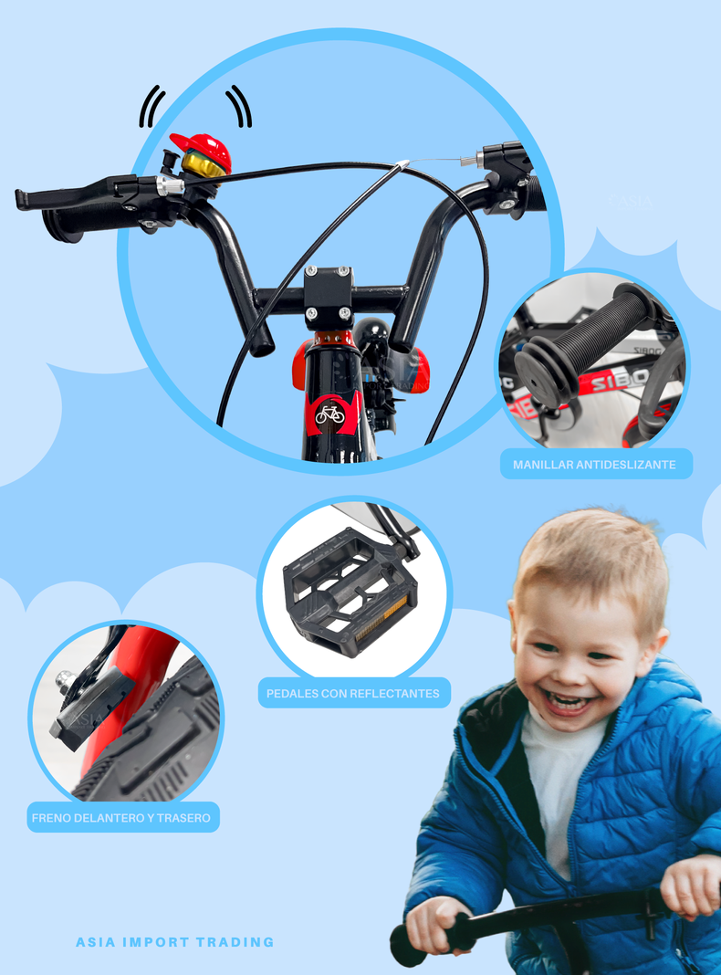 Bicicleta Infantil Aro 12 Roja-2