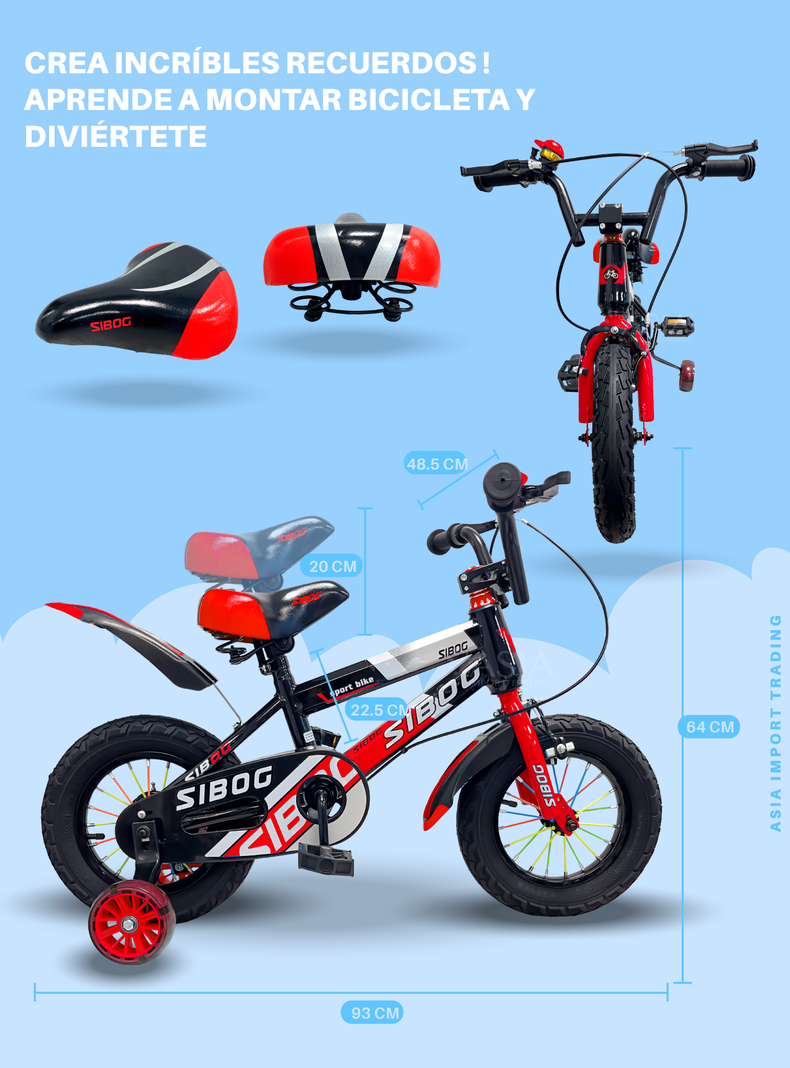 Bicicleta Infantil Aro 12 Roja-3