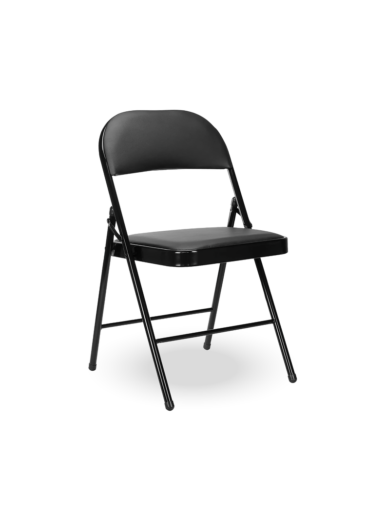 Silla Plegable Negra Acolchada-0
