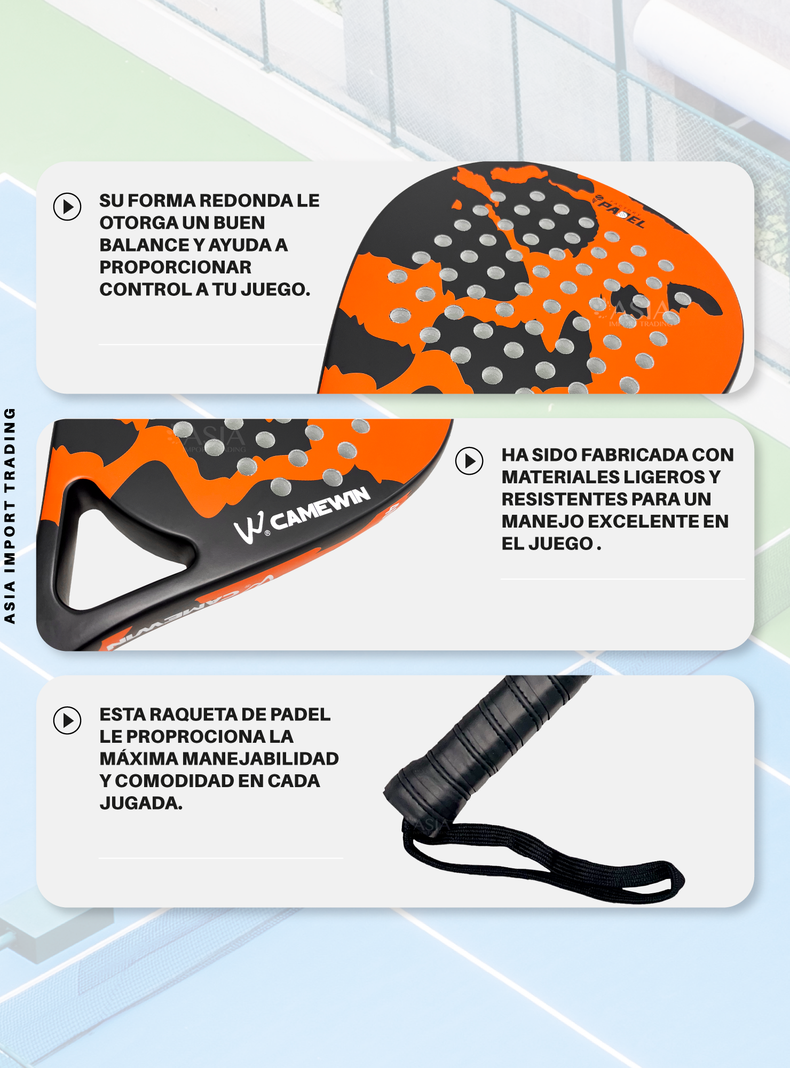 Pala de Padel Naranjo con Negro Modelo 4003-2