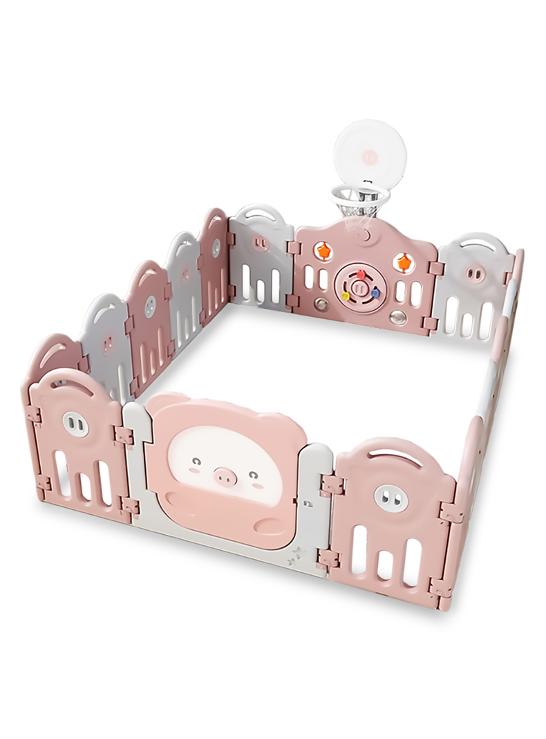 Corral para bebe Rosado modelo 14+2 paneles-0