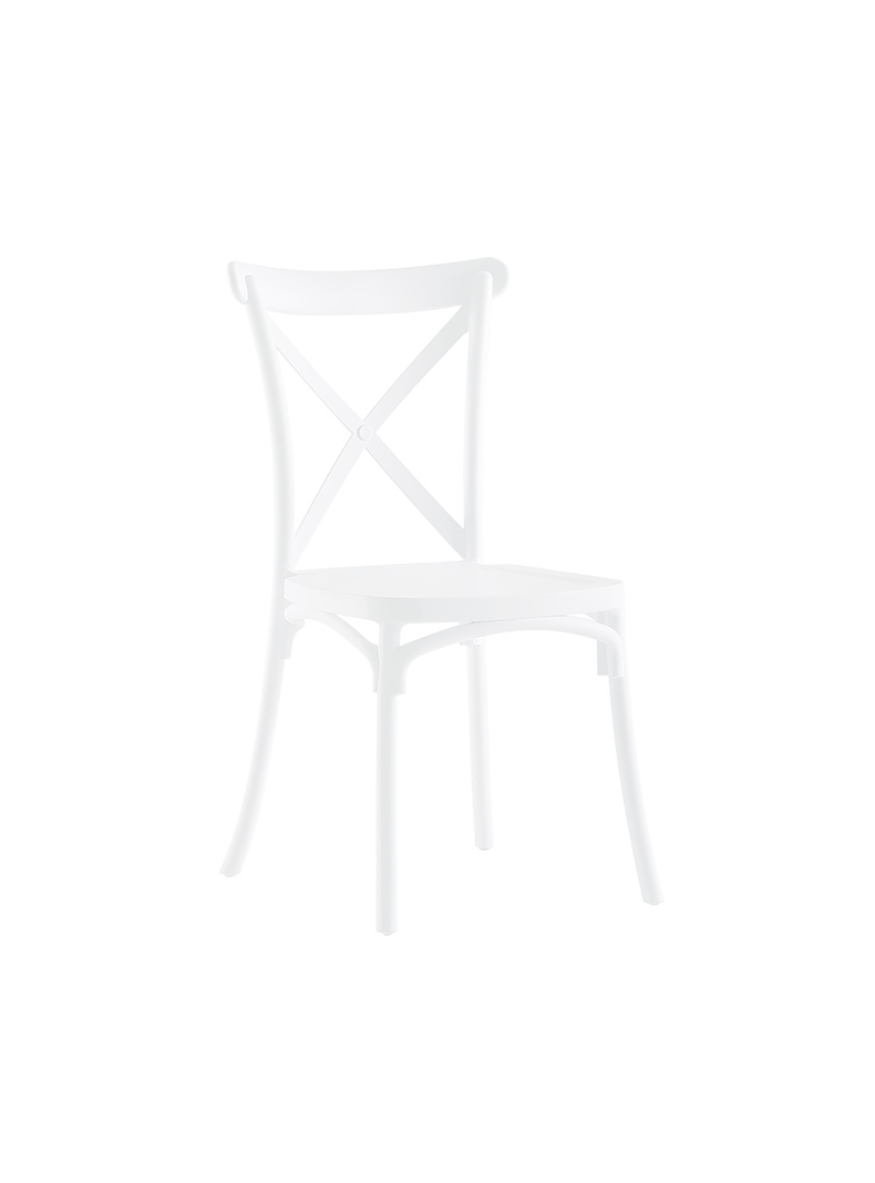 Silla Blanca con Respaldo Cruzado Blanco