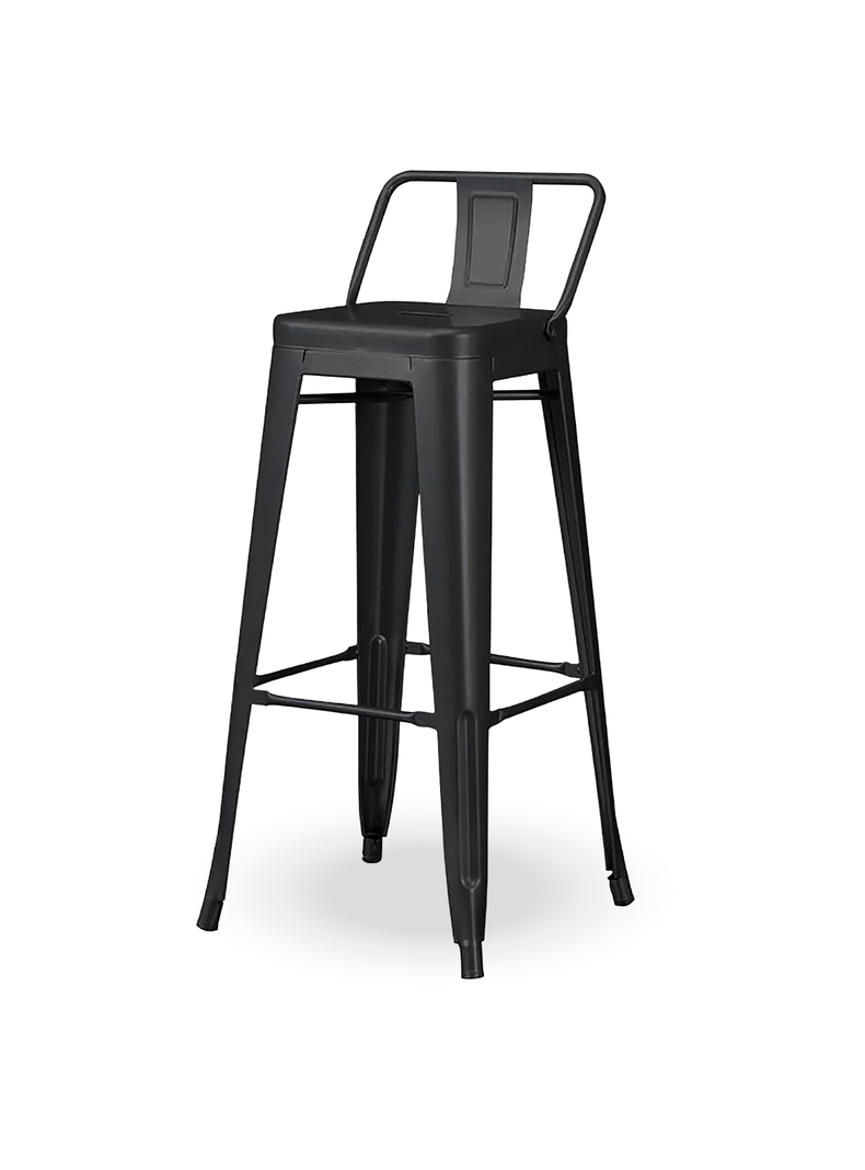 Silla de Bar Negra con respaldo-0