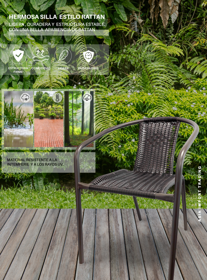 Silla de Terraza estilo Rattan-1