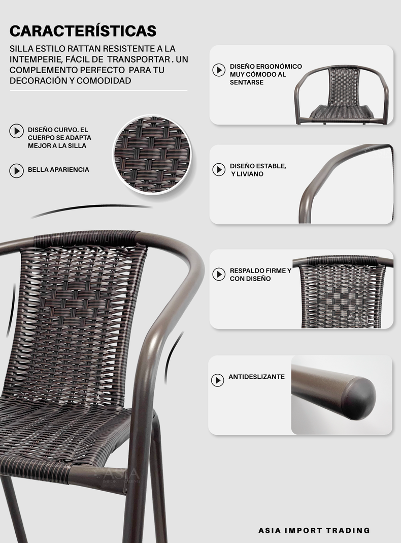 Silla de Terraza estilo Rattan-2