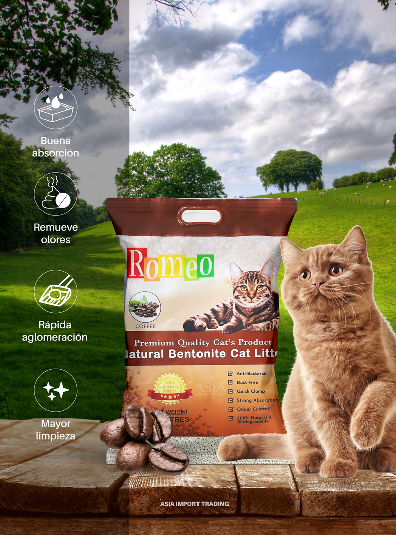 Arena Absorbente para gatos aroma Café 16k-2