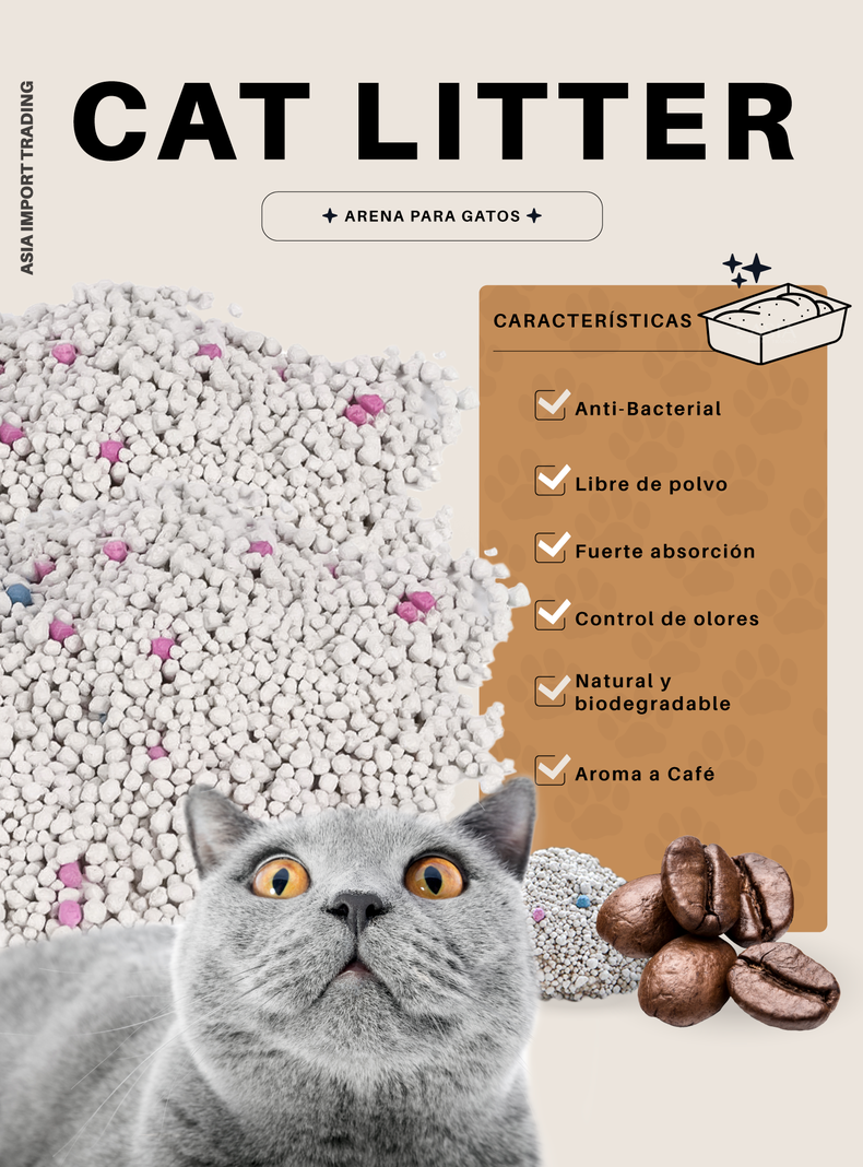 Arena Absorbente para gatos aroma Café 16k-3