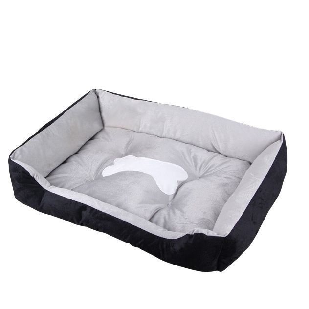 Cama Ortopédica para Perros 70x55cm Negro-gris-0