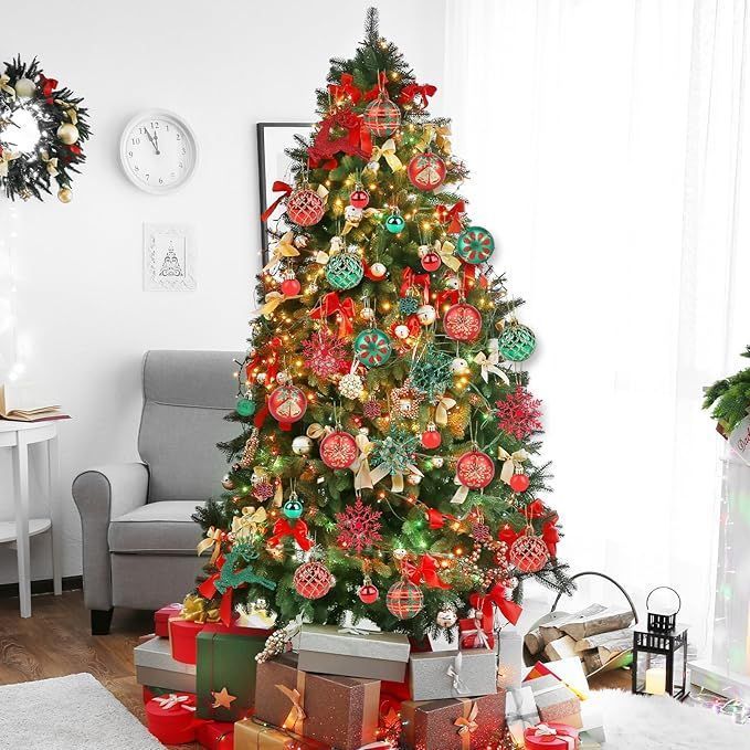 Set de Adornos Navideños de 40 Piezas Rojo-Verde-1
