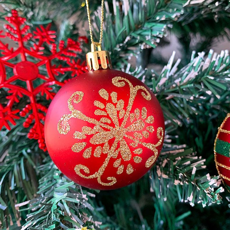 Set de Adornos Navideños de 40 Piezas Rojo-Verde-3