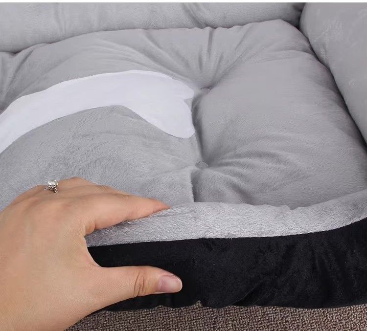 Cama Ortopédica para Perros 70x55cm Negro-Rojo-2