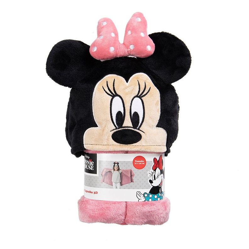 Manta Infantil Capucha 3D Minnie-2