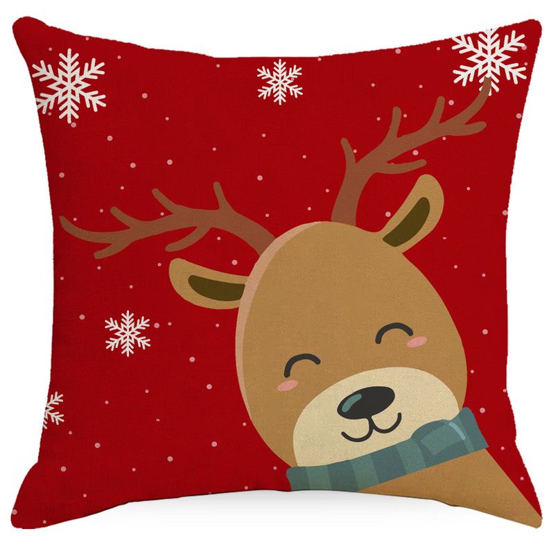 Funda Cojin Navideño Poliéster Flax 45x45cm Reno-0