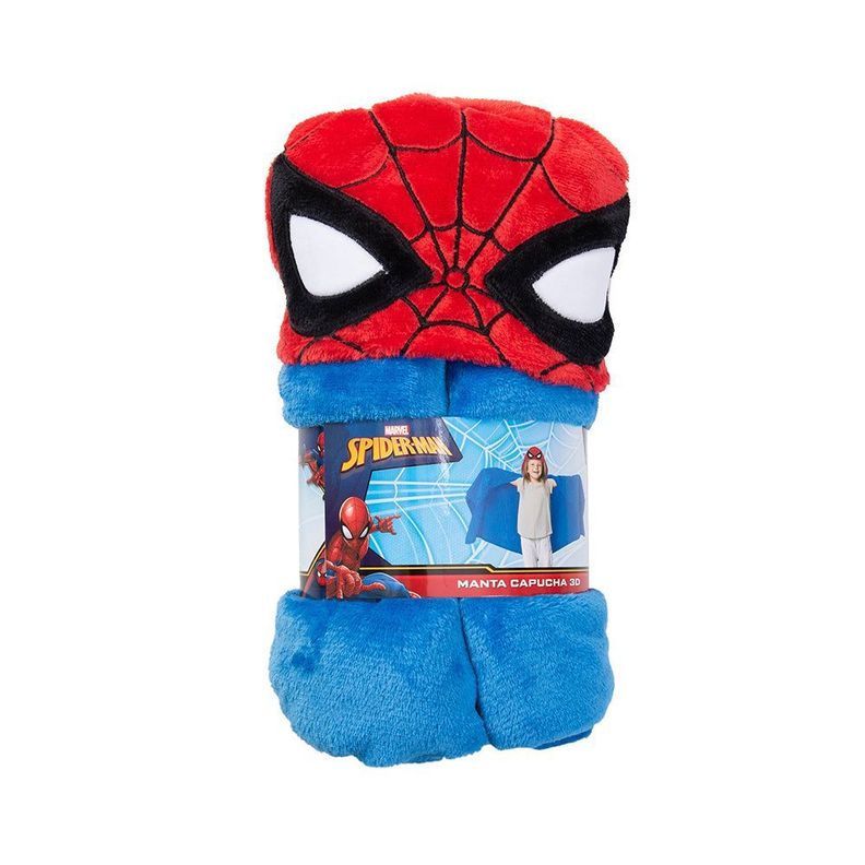 Manta Infantil Capucha 3D Spiderman-0