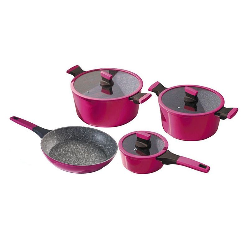 Batería Aluminio Forjado Soho 7 Piezas Cherry-0